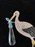 From The Iris Apfel Collection  Rhinestone Stork Pin