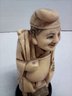 Asian Chinese Nepalese Fisherman Hand Carved Polished Ivorine Resin Made In Italy C2