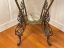 Ornate Metal Stand With Marble