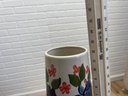 Pretty Ceramic Vase With Painted Floral Finish