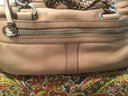 A61. Pour La Victoire Leather Tan 2 Handle Handbag