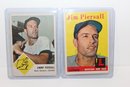 1958 Signed Topps Jimmy Piersall 7 1963 Fleer Card