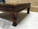A Lal Haveli Indian Painted Square  Wooden Side Table