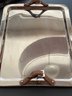 Barclay Butera Luxury Silver Serving Tray With Leather Handles