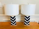 Pair Of SAFAVIEH Chevron Stripe Table Lamps