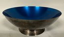 Danish Yellow Enamel And Silver Plate Bowl  & A Blue Enamel Silver Plate Bowl Marked As Denmark         E5