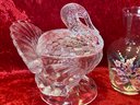 Glass Collection Fish Impression Platter, Turkey Candy Jar, Milk Bottles, Hand Pianted Water Decanter W Cup