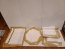 White Table Linens With Gold Trims