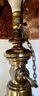 Handsome Solid Bronze Chain Link Metal Lamp With Black Marbleized Interior Shade