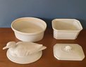 Two Alpilco White Terrine Dishes With Lids