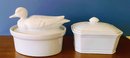Two Alpilco White Terrine Dishes With Lids