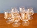 Set Of Six Heavy Weight Crystal Brandy Snifters