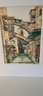 Pair Of Judaica Paintings On Silk With City Scenes Of Isreal