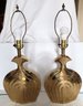 Vintage Art Deco Style Brass Table Lamps
