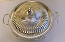 Elegant Round Silver Plated Casserole Dish With Pyrex Bowl