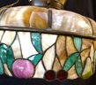 Vintage Hanging Tiffany Style Fruit And Slag Chandelier