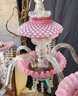 Unique 'popcorn' Pink 6 Arm Vintage Chandelier