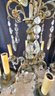 French 6 Arm Crystal, Iron And Prism Chandelier