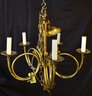 Vintage Trumpet/Horn Brass 5 Arm Chandelier