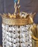 Gorgeous 6 Arm Crystal Prism And Brass Chandelier With 6 Center Lights