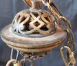 Very Nice Vintage  6 Arm Chandelier White Accents