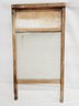 Antique Wood & Glass National Washboard & Wood Mounted Stainless Grater