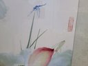 Beautiful / Original  Chinese Watercolor Artwork Titled 'Behind The Green'  No. 7  Lotus Flower And Dragonfly
