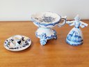 Trio Of Vintage Blue & White Delft Pottery
