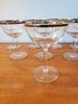 Set Of Eight Silver Rimmed Champagned Stemware Glasses