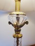 Beautiful Crystal & Brass Table Lamp With Fabric Shade
