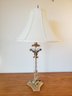 Beautiful Crystal & Brass Table Lamp With Fabric Shade