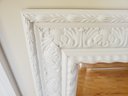 Nice White Embossed Oblong Wall Mirror