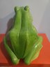 Extra Extra Large Life Size Ceramic,  Electric Green? Frog - Made In Italy.
