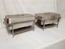 Two Stainless Steel Lidded Full Size Chafing Dishes