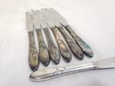 Vintage Victorian Silver Plate And Stainless Steel 9' Dinner Knives Knives