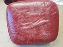 Vintage Handsome Tufted Burgundy Wing Chair Imitation Leather