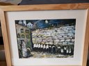 Painting Of The Wailing Wall In Light Wood Frame, Signed Sara