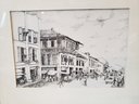 Vintage Lithograph Of Grenada 8/100 By Juan Luis And Another Cityscape Etching Unsigned