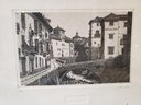 Vintage Lithograph Of Grenada 8/100 By Juan Luis And Another Cityscape Etching Unsigned