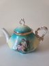 An Exquisite Teal Antique Teapot,  From Bavaria & A White Ironstone By Ellgreave