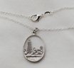 Vintage Sterling Silver 'CHICAGO' Pendant On An 18' Sterling Silver Plated Chain ~ 3.44 Grams (pendant Only)