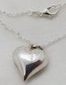 Vintage Sterling Silver Heart Pendant With An 18' Silver Plated Chain 1' X 7/8' ~ 2.78 Grams (pendant Only)