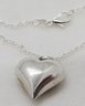 Vintage Sterling Silver Heart Pendant With An 18' Silver Plated Chain 1' X 7/8' ~ 2.78 Grams (pendant Only)