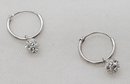 Vintage Sterling Silver Pair Of Petite Sparkling Earrings With CZ's ~ 1/2' ~ 0.67 Grams