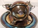 Vintage International Silver Plate Coffee / Teapot, Creamer And Sugar Set With Round Tray