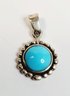 Vintage Sterling Silver Turquoise Pendant