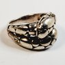 Unique Vintage Sterling Silver Snake Skin Design Ring