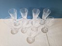 Nine Waterford Lismore Crystal Champagne Flutes
