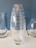 Orrefors Controlled Bubble Glass Vase Paired With Two Other Glass Vases