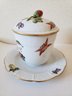 Herend Porcelain 'Fruits And Flowers' Jam/condiment Dish With Lid